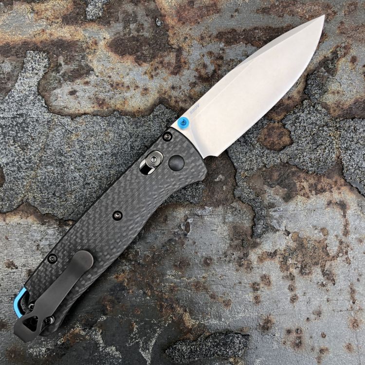 Benchmade Bugout Black Carbon Fiber Scales 3.2" Satin S90V Blade Folding Knife